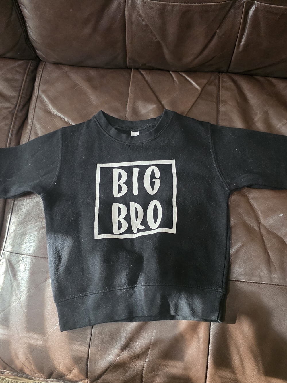 Rabbit Skins Black Kids Sweatshirt with Cream "Big Bro" Graphic